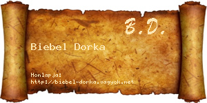 Biebel Dorka névjegykártya